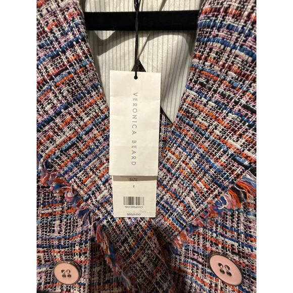 Veronica Beard Theron Double-Breasted Tweed Blazer Size 2 - Picture 6 of 8